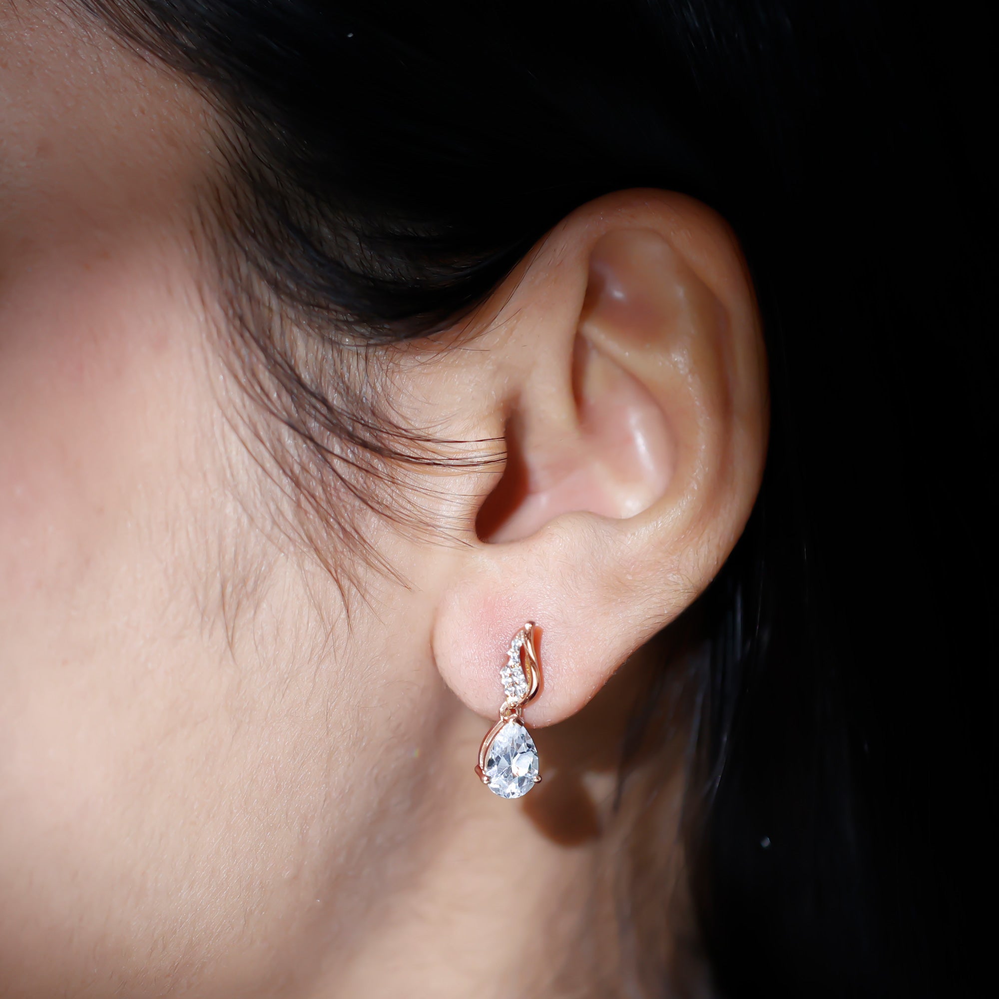 Sparkanite Jewels-Pear Shape Moissanite Drop Earrings