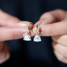 Sparkanite Jewels-Minimal Trilliant Cut Moissanite Drop Earrings