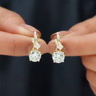 Sparkanite Jewels-Round Moissanite Drop Earrings