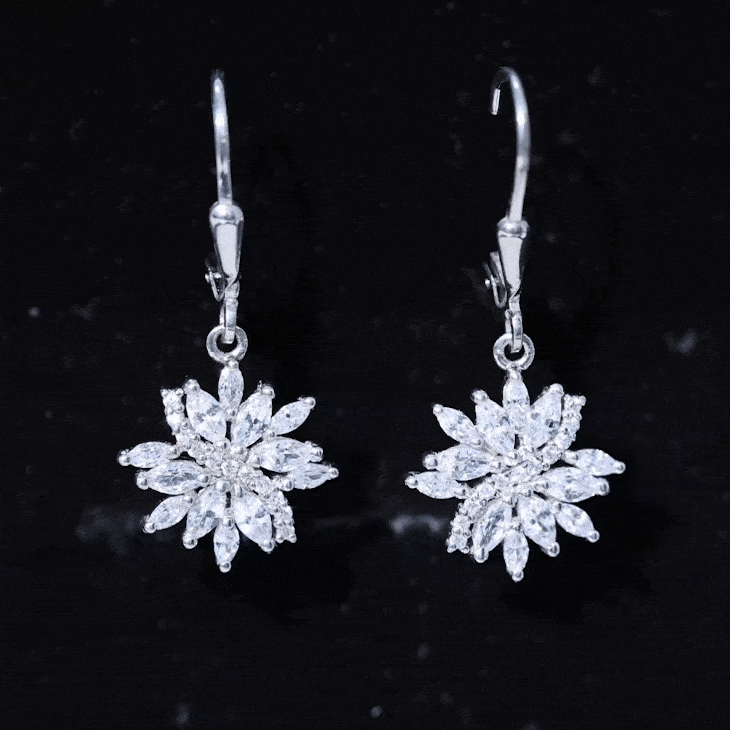 Sparkanite Jewels-Moissanite Cluster Flower Inspired Drop Earrings