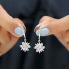 Sparkanite Jewels-Moissanite Cluster Flower Inspired Drop Earrings