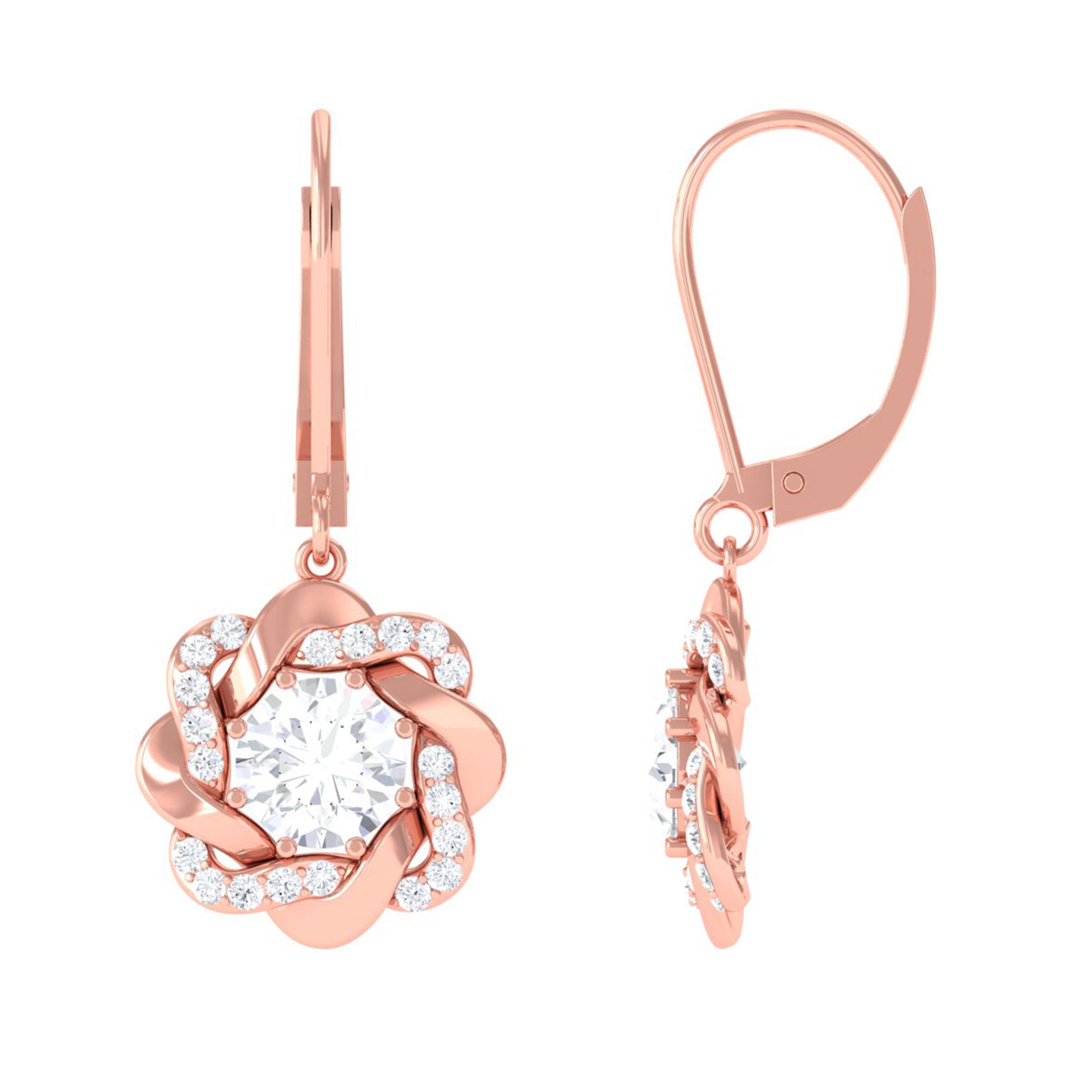 Sparkanite Jewels-Floral Inspired Moissanite Drop Earrings