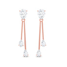 Sparkanite Jewels-Minimal Moissanite Bar Dangle Earrings