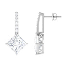 Sparkanite Jewels-Princess Cut Moissanite Drop Earrings