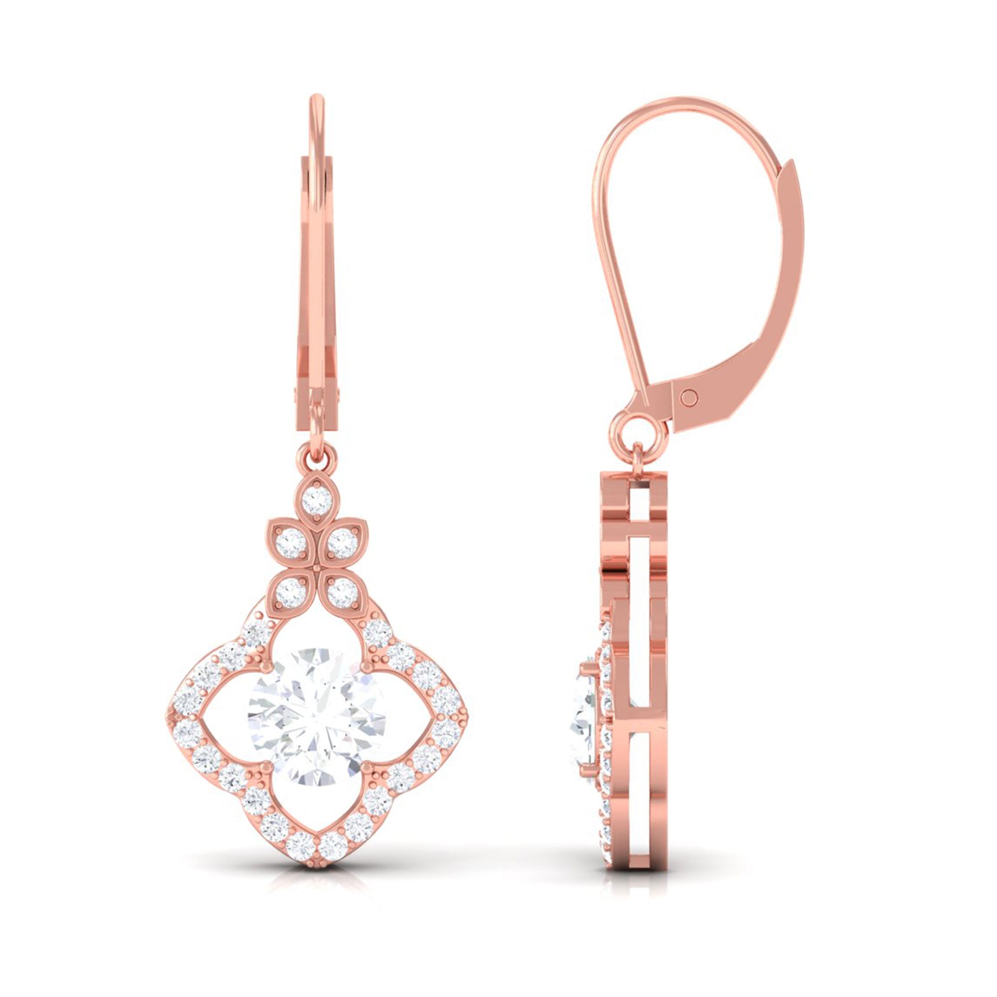Sparkanite Jewels-Nature Inspired Moissanite Floral Drop Earrings
