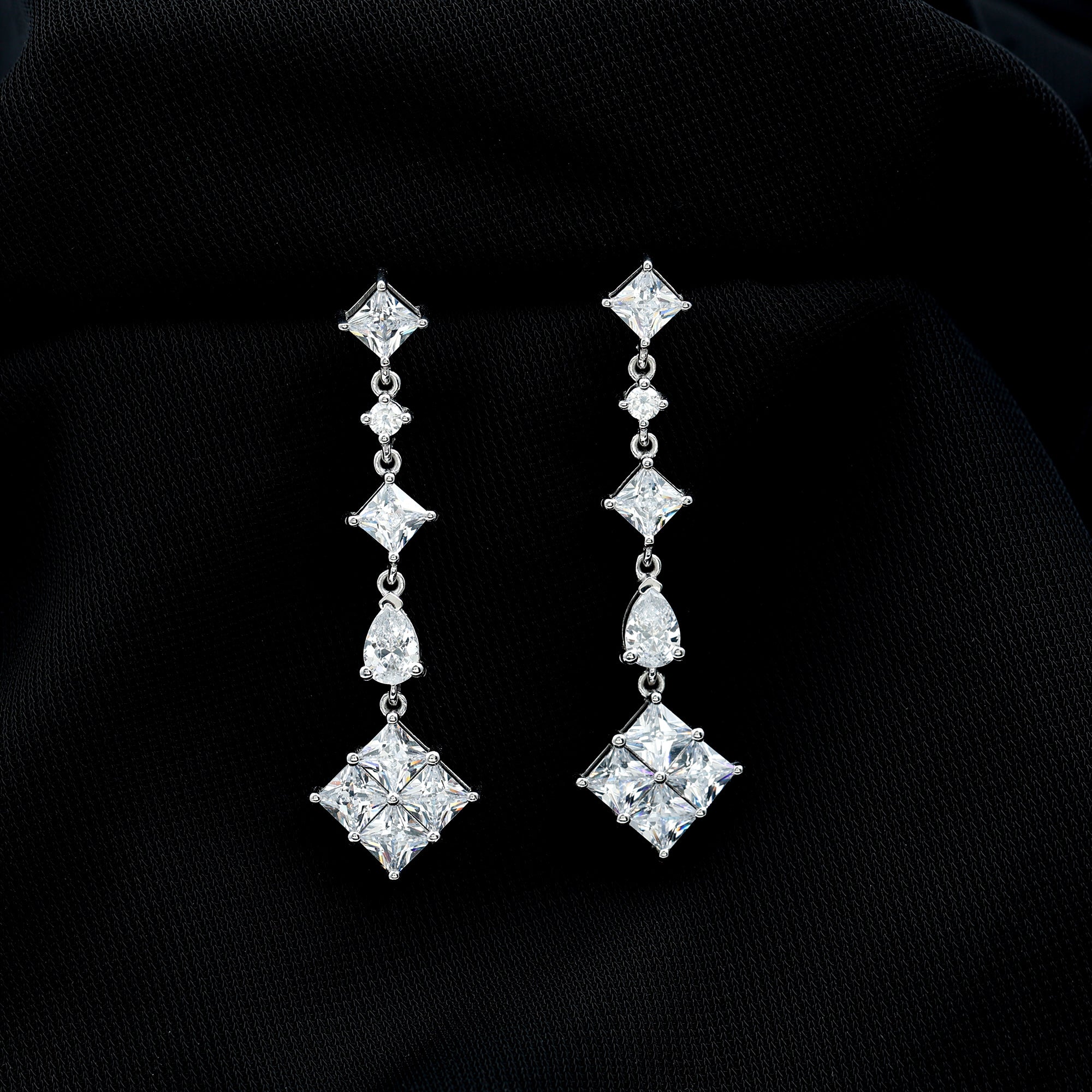 Sparkanite Jewels-Minimal Moissanite Dangle Earrings with Screw Back