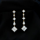 Sparkanite Jewels-Minimal Moissanite Dangle Earrings with Screw Back