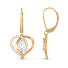 Sparkanite Jewels-Minimal Moissanite Heart Drop Earrings with Lever Back