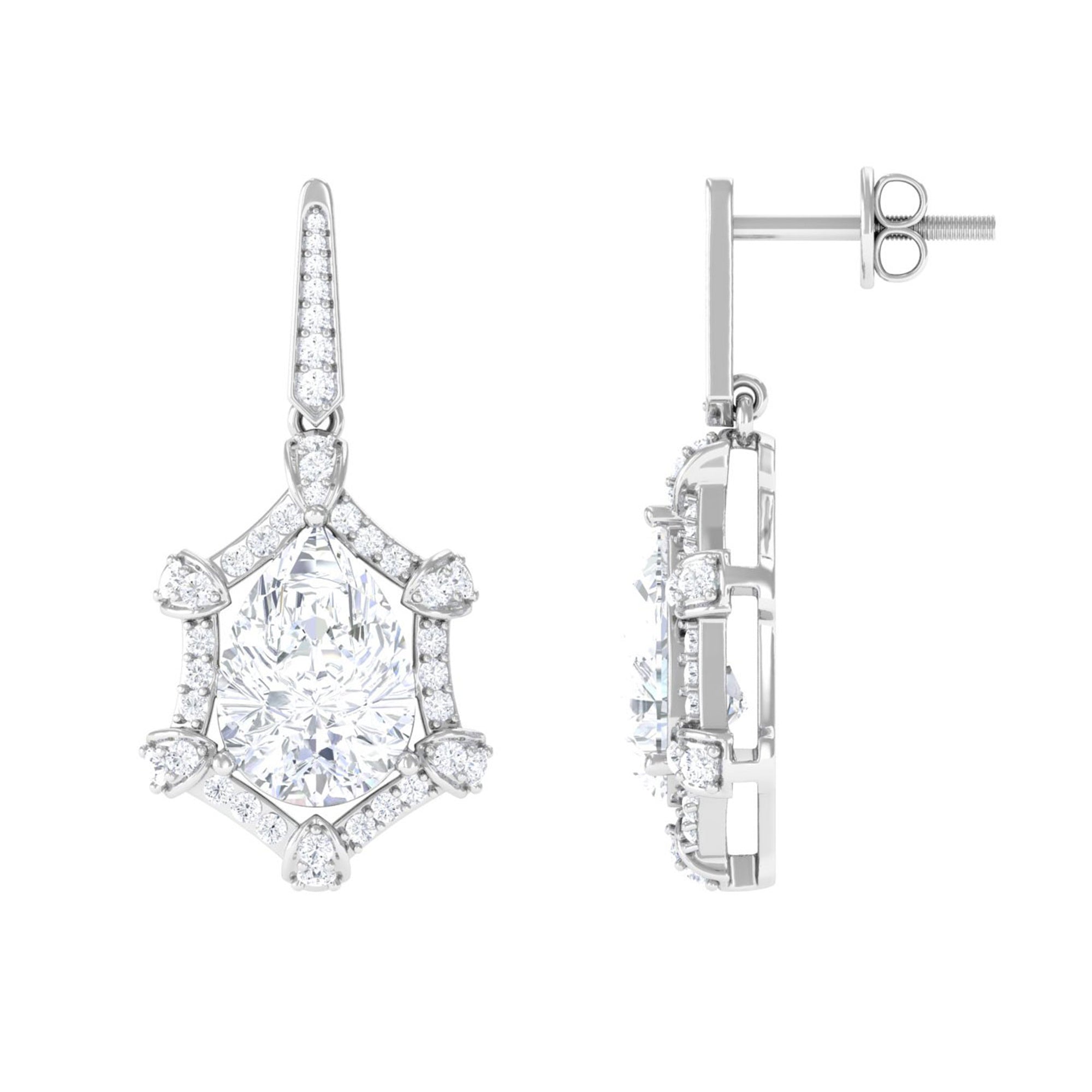 Sparkanite Jewels-Vintage Style Drop Earrings with Certified Moissanite
