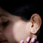 Certified Moissanite Cross Stud Earrings D-VS1 - Sparkanite Jewels