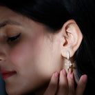 Certified Moissanite Vintage Inspired Cross Drop Earrings D-VS1 - Sparkanite Jewels
