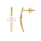 Minimal Cross Stud Earrings with Certified Moissanite D-VS1 - Sparkanite Jewels