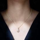 Certified Moissanite Teardrop Pendant Necklace D-VS1 6X8 MM - Sparkanite Jewels