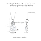 Vintage Inspired Moissanite Halo Pendant Necklace D-VS1 8X10 MM - Sparkanite Jewels