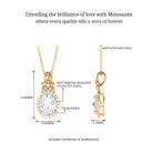 Vintage Inspired Moissanite Halo Pendant Necklace D-VS1 8X10 MM - Sparkanite Jewels