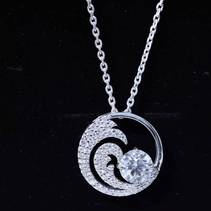 Sea Life Inspired Moissanite Pendant Necklace D-VS1 - Sparkanite Jewels