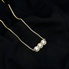 Minimal Moissanite Three Stone Bar Necklace D-VS1 5 MM - Sparkanite Jewels