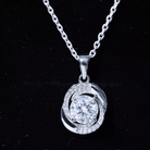 Classic Moissanite Swirl Pendant Necklace D-VS1 8 MM - Sparkanite Jewels
