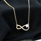 Sparkanite Jewels-Heart Shape Moissanite Minimal Infinity Necklace