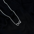Pave Set Moissanite Simple Infinity Necklace D-VS1 - Sparkanite Jewels