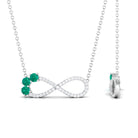 Emerald and Moissanite Minimal Infinity Necklace D-VS1 - Sparkanite Jewels