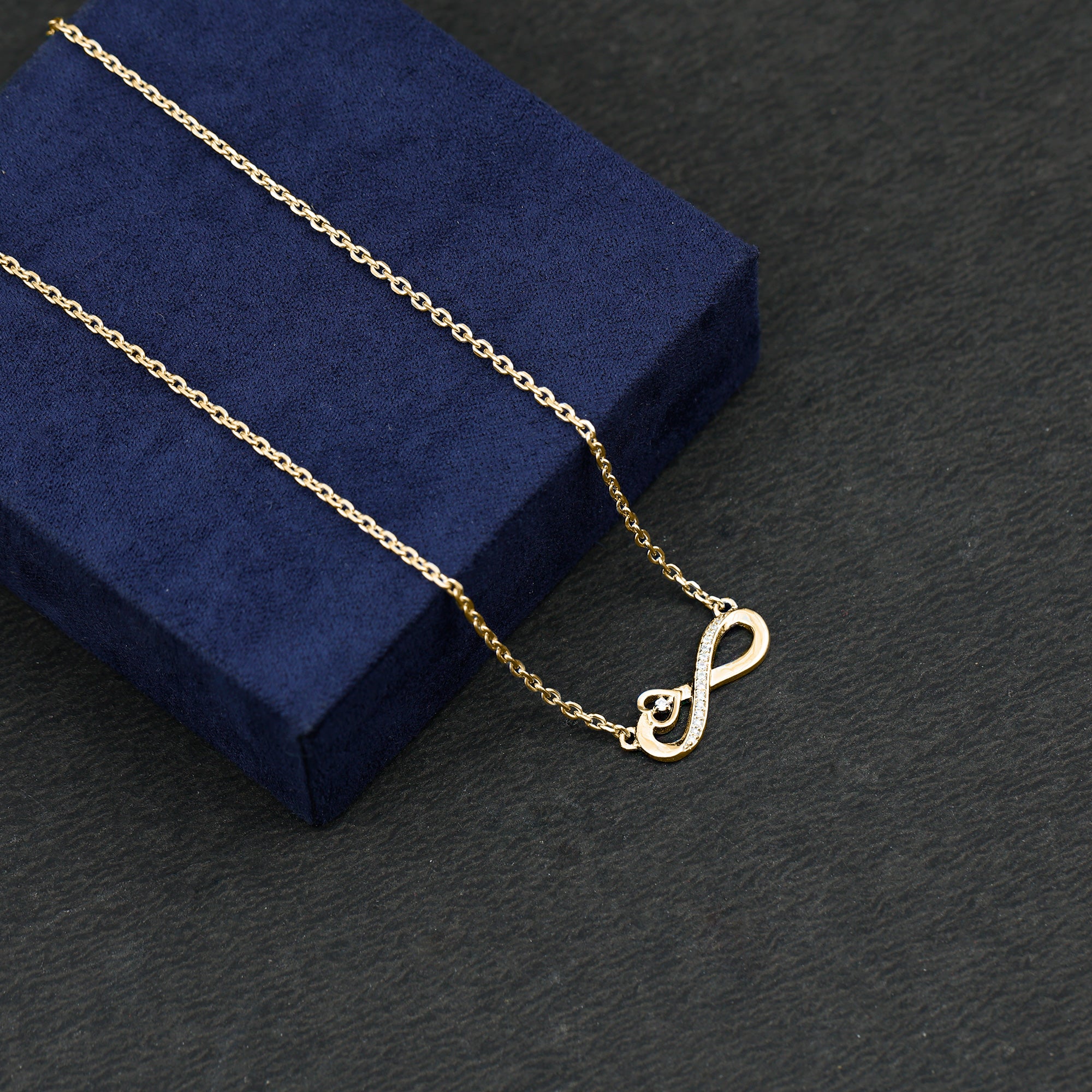 Sparkanite Jewels-Minimal Infinity Heart Necklace with Certified Moissanite