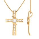 Cross Pendant Necklace with Moissanite D-VS1 - Sparkanite Jewels