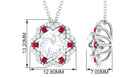 Sparkanite Jewels-Statement Floral Inspired Pendant with Lab Grown Ruby and Moissanite