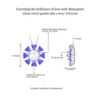 Sparkanite Jewels-Floral Inspired Pendant with Moissanite and Lab Created Tanzanite