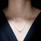 Sparkanite Jewels-Moissanite Infinity Necklace with Lab Created Ruby