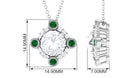 Sparkanite Jewels-Vintage Inspired Pendant with Moissanite and Lab Grown Emerald
