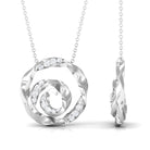 Minimal Moissanite Floral Swirl Necklace D-VS1 - Sparkanite Jewels