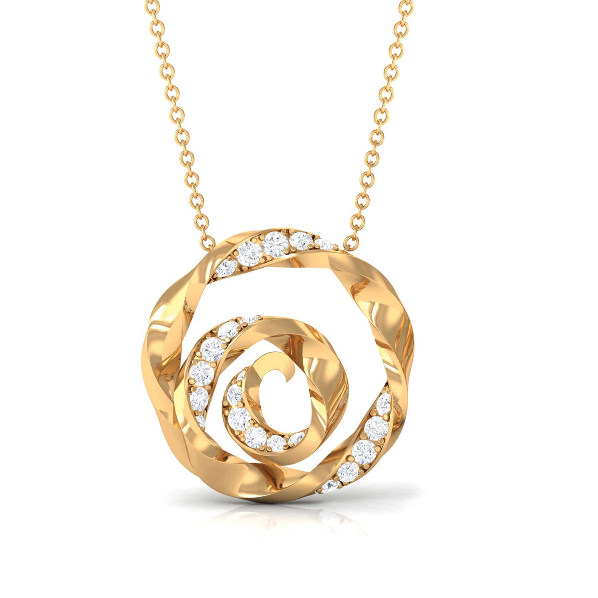 Sparkanite Jewels-Minimal Moissanite Floral Swirl Necklace