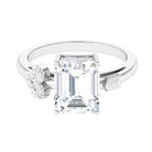 Emerald Cut Moissanite Solitaire Promise Ring D-VS1 8X10 MM - Sparkanite Jewels