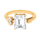 Emerald Cut Moissanite Solitaire Promise Ring D-VS1 8X10 MM - Sparkanite Jewels