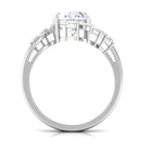 Oval Moissanite Designer Bypass Engagement Ring D-VS1 8X10 MM - Sparkanite Jewels