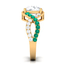 Minimal Moissanite Solitaire Infinity Ring with Emerald D-VS1 10 MM - Sparkanite Jewels