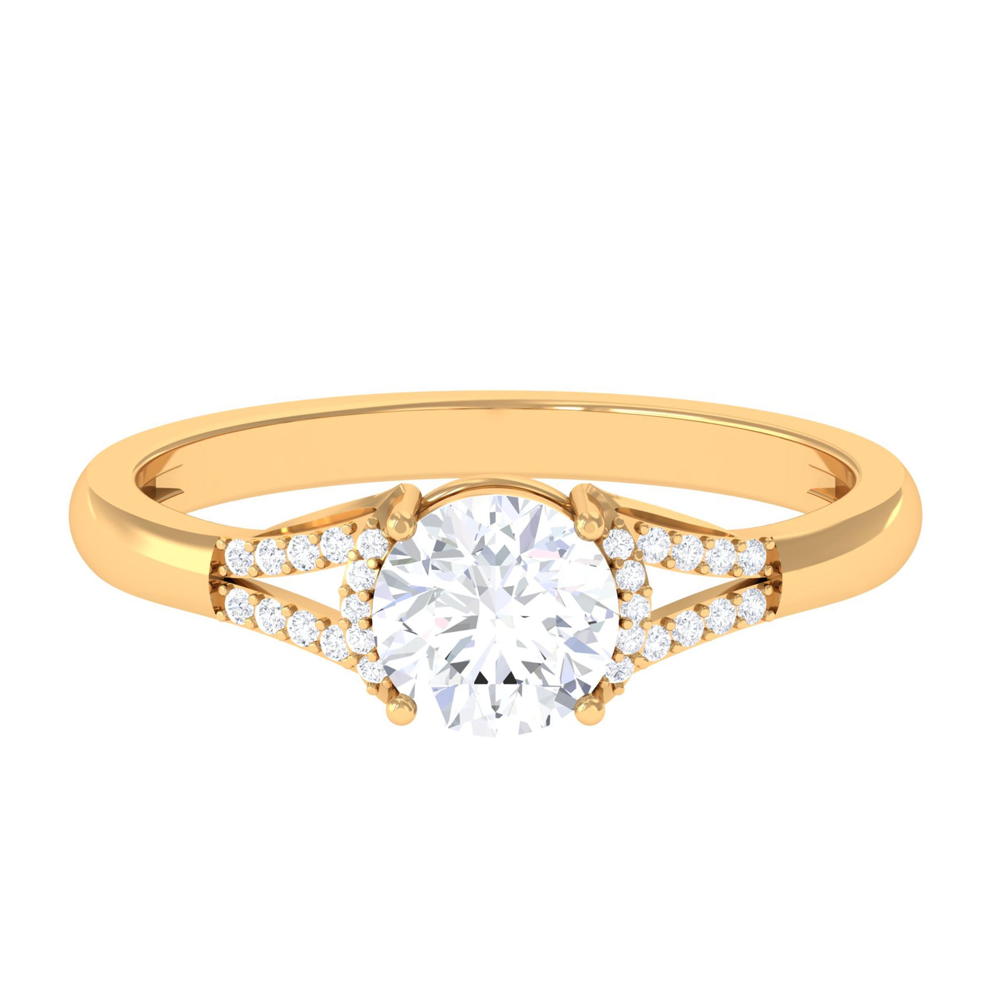 Round Shape Moissanite Classic Solitaire Engagement Ring D-VS1 6 MM - Sparkanite Jewels