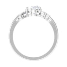 Oval Moissanite Designer Bypass Engagement Ring D-VS1 7X9 MM - Sparkanite Jewels