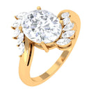 Oval Moissanite Designer Bypass Engagement Ring D-VS1 7X9 MM - Sparkanite Jewels