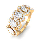 Oval Moissanite Designer Half Eternity Band Ring D-VS1 - Sparkanite Jewels