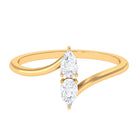 Sparkanite Jewels-Pear Shape Moissanite Minimal 2 Stone Wrap Ring