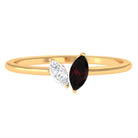 Sparkanite Jewels-Toi Et Moi Ring with Marquise Shape Moissanite and Garnet