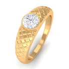 Sparkanite Jewels-Round Shape Certified Moissanite Textured Band Ring