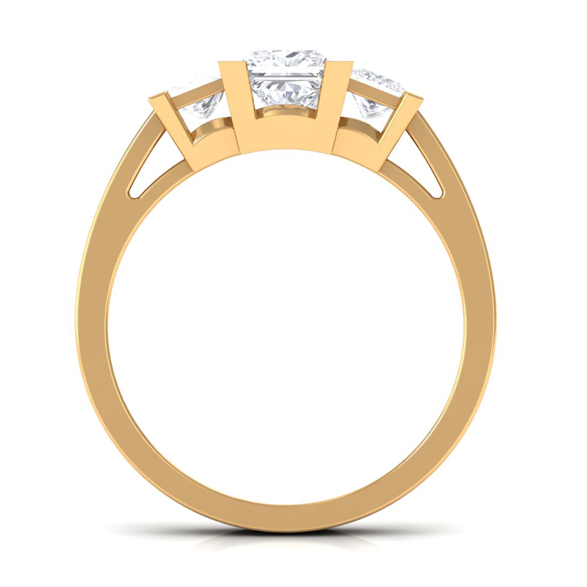 Sparkanite Jewels-Princess Cut Moissanite Three Stone Engagement Ring