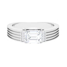 Sparkanite Jewels-Emerald Cut Moissanite Statement Ring for Men