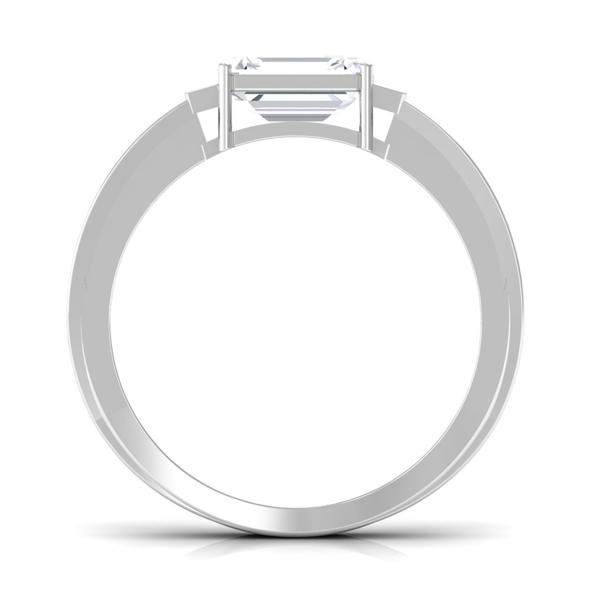 Emerald Cut Moissanite Statement Ring for Men D-VS1 - Sparkanite Jewels