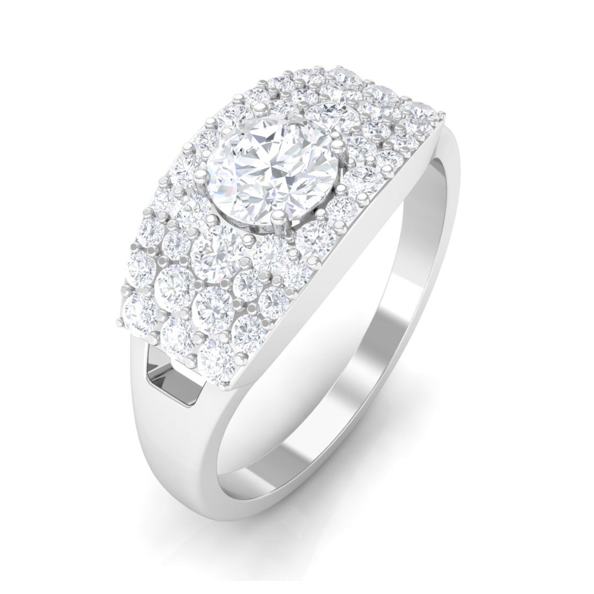 Sparkanite Jewels-Pave Set Moissanite Anniversary Band Ring