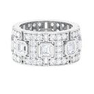 Sparkanite Jewels-Asscher Cut Moissanite Wedding Band Ring