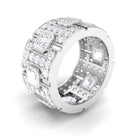 Sparkanite Jewels-Asscher Cut Moissanite Wedding Band Ring